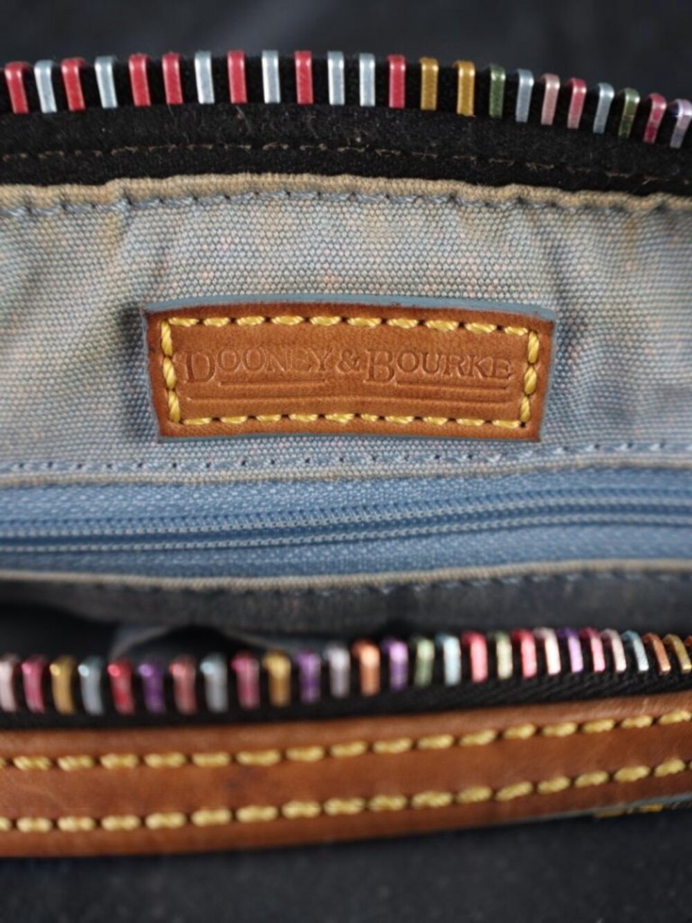 Vintage Dooney & Bourke Doodle Double Handle Multicolor Heart Barrel Bag - Picture 9 of 16